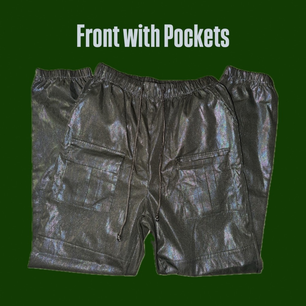 Rainbow Forest Green Shimmer Track Pants